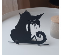 Металевий декор панно "Злий кіт"
