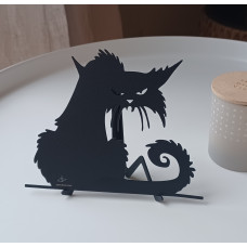 Металевий декор панно "Злий кіт"