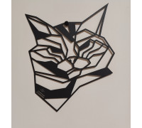 Металевий декор панно "Смугастий кіт"