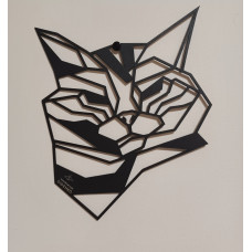 Металевий декор панно "Смугастий кіт"